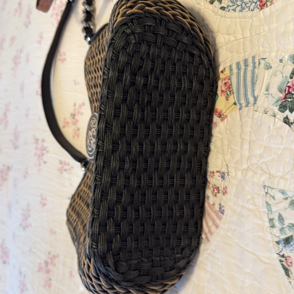 Brighton Black and Tan Shoulder Bag with Chain Straps - Picture 10 of 10
